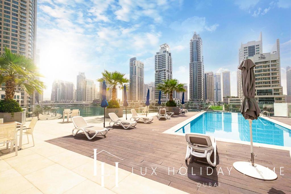 Lux Contemporary Suite With Full Marina View 6 Dubai Eksteriør bilde